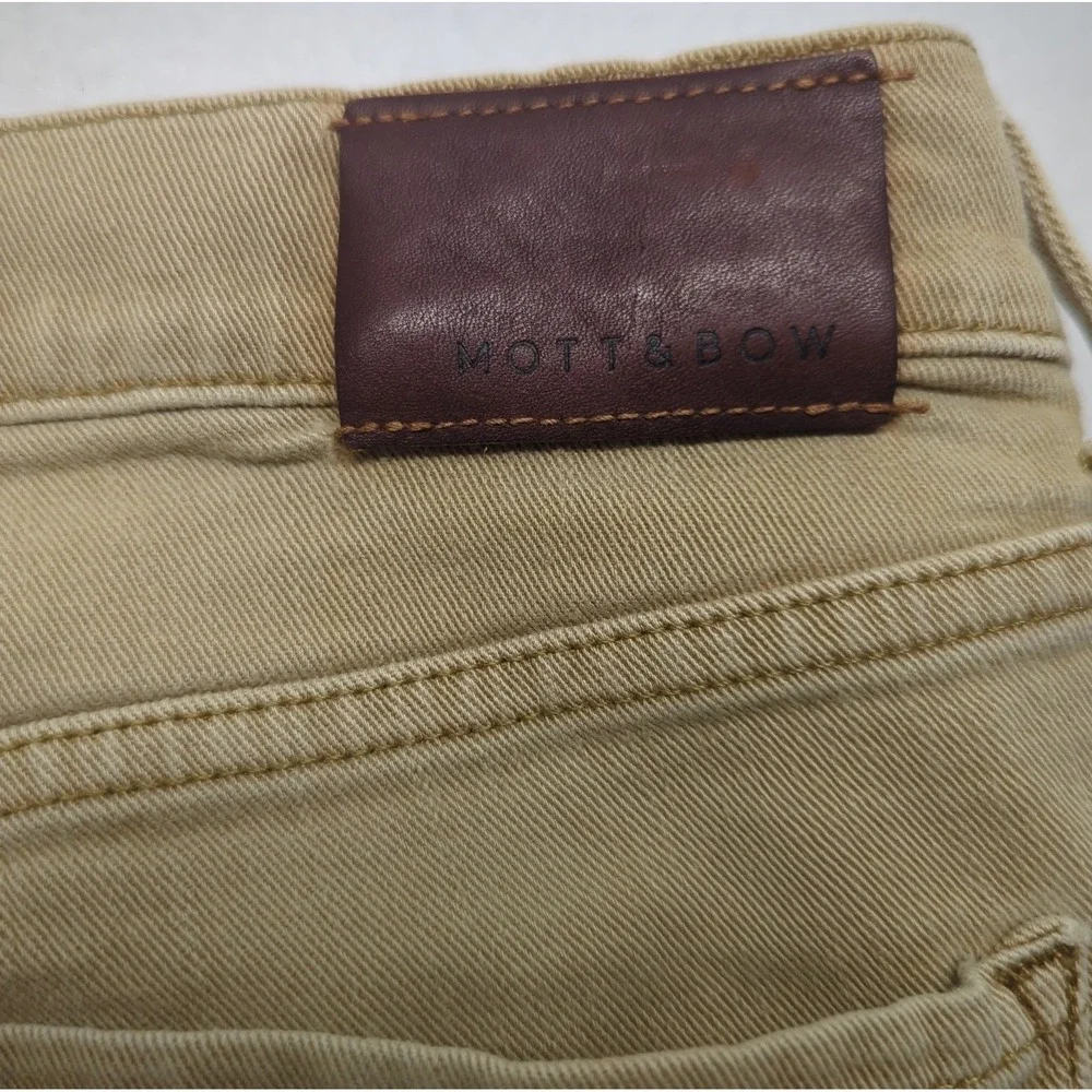 Mott Bow Jeans Mens 30x30 Khaki Straight Mercer Stretch Casual Denim